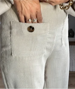 Jeans / Pantalons>La boutique de Lilie PANTALON ANNE CHARLOTTE Beige