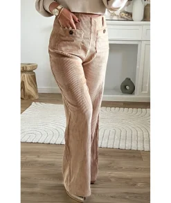 Jeans / Pantalons>La boutique de Lilie PANTALON ANNE CHARLOTTE Taupe