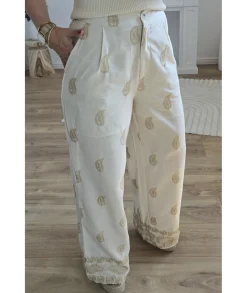 Jeans / Pantalons>La boutique de Lilie PANTALON ANTOINETTE Beige
