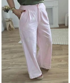 Jeans / Pantalons>La boutique de Lilie PANTALON ANTOINETTE Rose