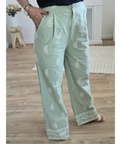 Jeans / Pantalons>La boutique de Lilie PANTALON ANTOINETTE Vertdeau