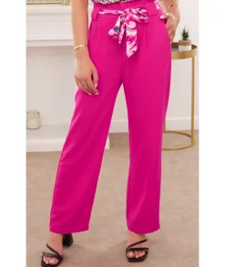 Jeans / Pantalons>La boutique de Lilie PANTALON ASTRIDE 7/8 Fushia