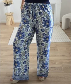 Jeans / Pantalons>La boutique de Lilie PANTALON AUGUSTA Bleu