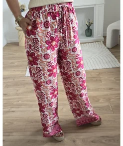 Jeans / Pantalons>La boutique de Lilie PANTALON AUGUSTA Rouge