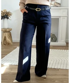Jeans / Pantalons>La boutique de Lilie PANTALON BARBARA Marine