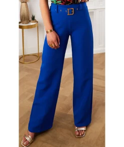 Jeans / Pantalons>La boutique de Lilie PANTALON BECACINE Bleuelectrique