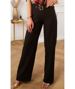 Jeans / Pantalons>La boutique de Lilie PANTALON BECACINE Noir