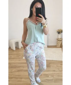 Jeans / Pantalons>La boutique de Lilie PANTALON BENEDICTE Blanc