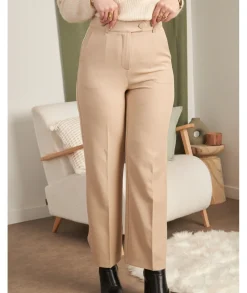 Jeans / Pantalons>La boutique de Lilie PANTALON BEVERLY Beige