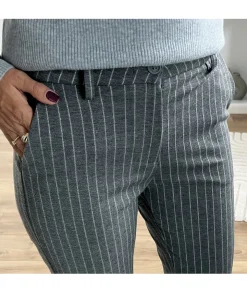Jeans / Pantalons>La boutique de Lilie PANTALON CAROLE Gris