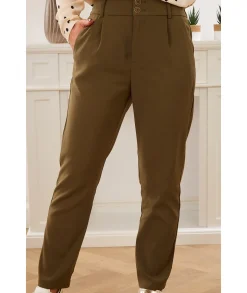 Jeans / Pantalons>La boutique de Lilie PANTALON CHARLOTTE Kaki