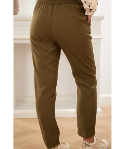 Jeans / Pantalons>La boutique de Lilie PANTALON CHARLOTTE Kaki