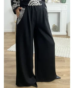Jeans / Pantalons>La boutique de Lilie PANTALON JASMINE Noir