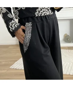 Jeans / Pantalons>La boutique de Lilie PANTALON JASMINE Noir