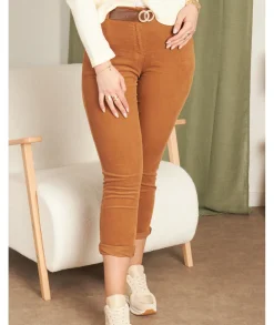 Jeans / Pantalons>La boutique de Lilie PANTALON JORDANA Camel