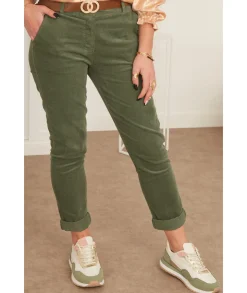 Jeans / Pantalons>La boutique de Lilie PANTALON JORDANA Kaki