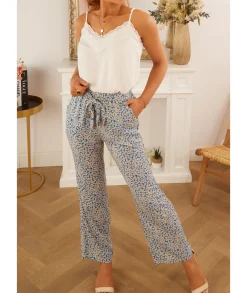 Jeans / Pantalons>La boutique de Lilie PANTALON JUSTINE Bleu