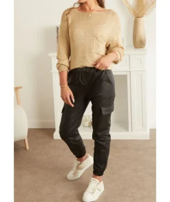 Jeans / Pantalons>La boutique de Lilie PANTALON LARA Noir