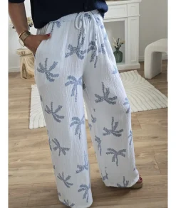 Jeans / Pantalons>La boutique de Lilie PANTALON LEANDRA Bleu