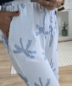 Jeans / Pantalons>La boutique de Lilie PANTALON LEANDRA Bleu