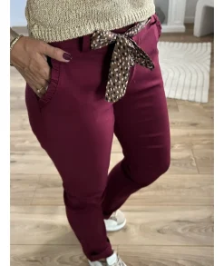 Jeans / Pantalons>La boutique de Lilie PANTALON LUCIEN Bordeaux