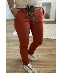 Jeans / Pantalons>La boutique de Lilie PANTALON LUCIEN Rouille