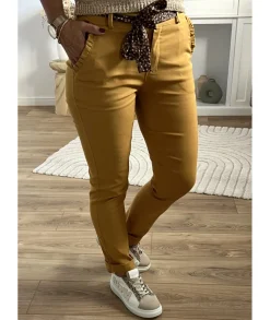 Jeans / Pantalons>La boutique de Lilie PANTALON LUCIEN Moutarde