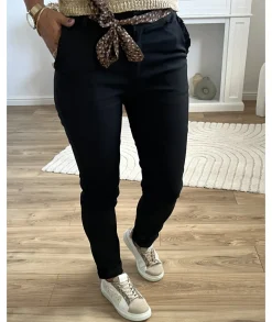 Jeans / Pantalons>La boutique de Lilie PANTALON LUCIEN Noir