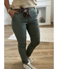 Jeans / Pantalons>La boutique de Lilie PANTALON LUCIEN Kaki