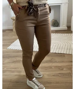 Jeans / Pantalons>La boutique de Lilie PANTALON LUCIEN Taupe