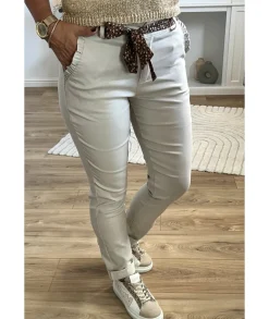 Jeans / Pantalons>La boutique de Lilie PANTALON LUCIEN Beige