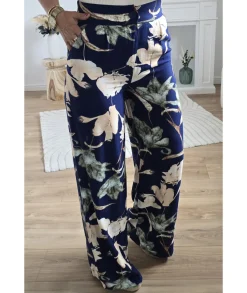 Jeans / Pantalons>La boutique de Lilie PANTALON MALIKA Marine