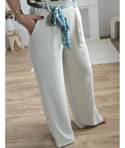 Jeans / Pantalons>La boutique de Lilie PANTALON OCEANE Beige