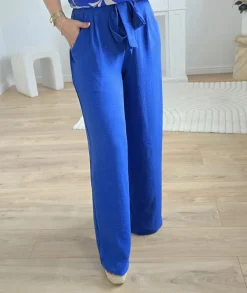 Jeans / Pantalons>La boutique de Lilie PANTALON OLIVINE Bleuelectrique