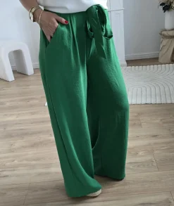 Jeans / Pantalons>La boutique de Lilie PANTALON OLIVINE Vert