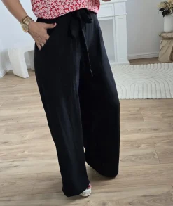 Jeans / Pantalons>La boutique de Lilie PANTALON OLIVINE II Noir