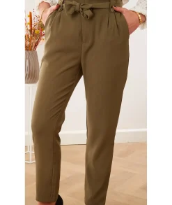 Jeans / Pantalons>La boutique de Lilie PANTALON PAOLINA Kaki