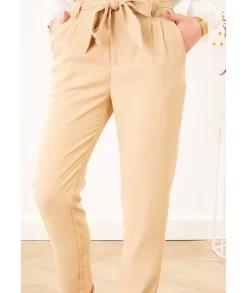 Jeans / Pantalons>La boutique de Lilie PANTALON PAOLINA Taupe