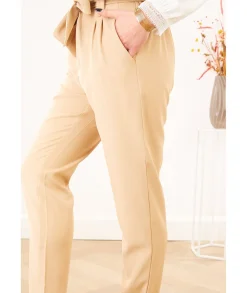 Jeans / Pantalons>La boutique de Lilie PANTALON PAOLINA Taupe