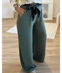 Jeans / Pantalons>La boutique de Lilie PANTALON PAULA III Kaki