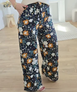 Jeans / Pantalons>La boutique de Lilie PANTALON PHILOMENE Marine