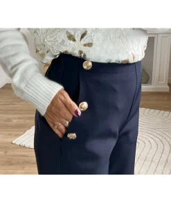 Jeans / Pantalons>La boutique de Lilie PANTALON QUENTIN Marine