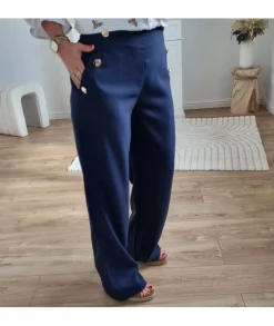 Jeans / Pantalons>La boutique de Lilie PANTALON QUINCY Marine