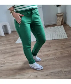 Jeans / Pantalons>La boutique de Lilie PANTALON QUINTINIA Vert