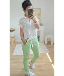 Jeans / Pantalons>La boutique de Lilie PANTALON QUINTINIA II Vertdeau