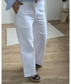 Jeans / Pantalons>La boutique de Lilie PANTALON ROBERTA WILDE Blanc