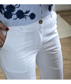 Jeans / Pantalons>La boutique de Lilie PANTALON ROBERTA WILDE Blanc