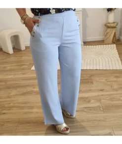 Jeans / Pantalons>La boutique de Lilie PANTALON ROSE MARIE Bleuciel
