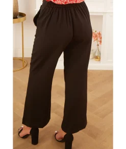 Jeans / Pantalons>La boutique de Lilie PANTALON ROSE MARIE Noir