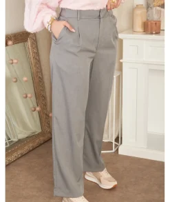Jeans / Pantalons>La boutique de Lilie PANTALON ROXANE Gris